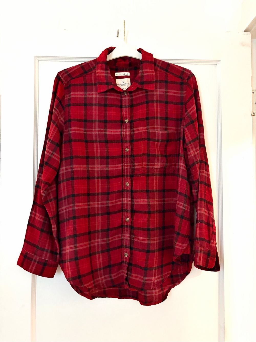American Eagle Outfitters Boyfriend Fit Buffalo Plaid Button-Down Shirt